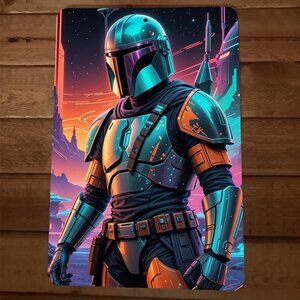 Star‎ Wars Colorful Pastel Mandalorian 8x12 Metal Wall Sign